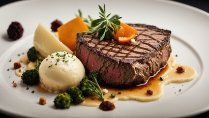 "Steak Symphony: Culinary Elegance in Monochrome"