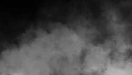 Fototapeta premium Abstract smoke misty fog on isolated black background. Texture overlays. Paranormal mystic smoke, clouds for movie scenes.