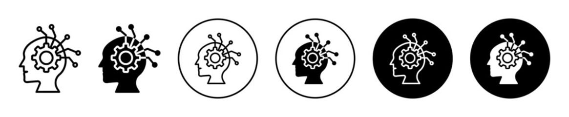 Critical Thinking icon. smart thinking or critical think idea symbol set. sharp intellect mind with cognitive mindset or creative brain vector line logo
