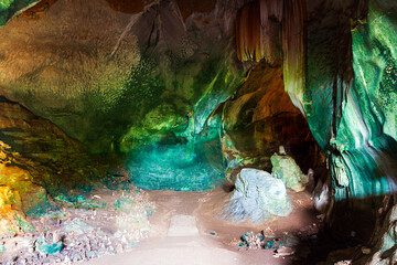 Cave of Wat Suwan Khuha temple in Phang-nga Thailand