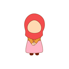 cute kid cute little boy with red hijab woman
