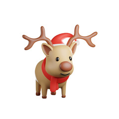 Obraz na płótnie Canvas christmas reindeer 3d.
