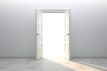 open door in room on white ground