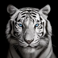 Zelfklevend Fotobehang a white tiger with blue eyes © Inga
