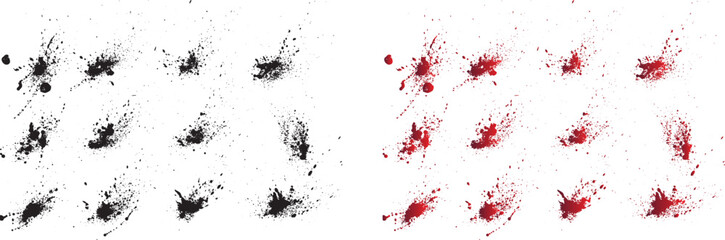 Obraz premium Ink detailed grunge liquid blots background set