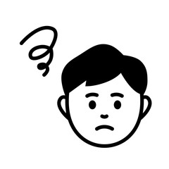 モヤモヤする男性の顔