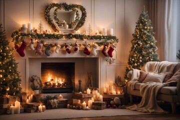 A cozy living room with christmas ornament