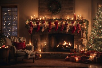 A cozy living room with christmas ornament