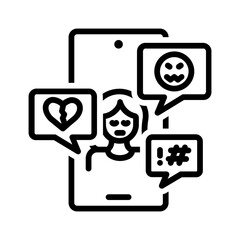 Black line icon for Humiliate