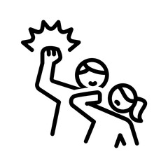 Black line icon for Domestic violence