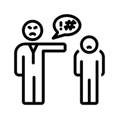 Black line icon for Verbal bully