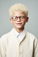 smiling schoolboy with blonde hair, elementary school, school uniform