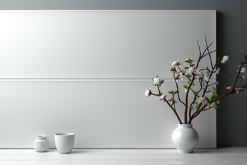 Whispers of Elegance New and Modern White Background Serenity Generative AI