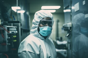 Fototapeta na wymiar Black man working at a bio medical lab 