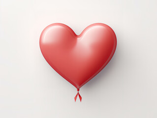 Valentines day card with red heart decoration. Generative Ai