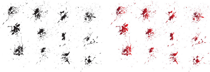 Dirty drawing acrylic splatter vector collection