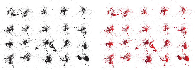 Set of splash brush stroke dirty isolate vector