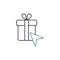buy gift online concept line icon. Simple element illustration. buy gift online concept outline symbol design.