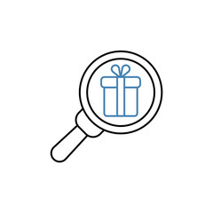 find gift concept line icon. Simple element illustration. find gift concept outline symbol design.