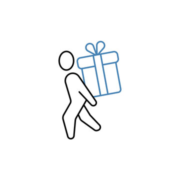 recommend clip art: send gift concept line icon. Simple element illustration. send gift concept outline symbol design.
