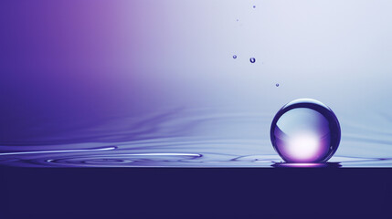 A glass magic ball or water droplet, environment and nature concept