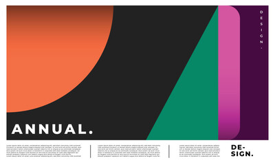 Abstract minimalist geometric background template copy space. Colorful polygon shape backdrop design. Modern poster or banner design for event, report, cover, magazine, catalog, or presentation.