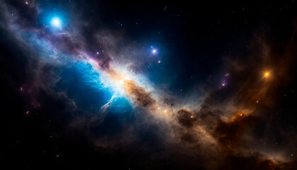 Obraz na płótnie Canvas 宇宙空間の中に広がる星雲