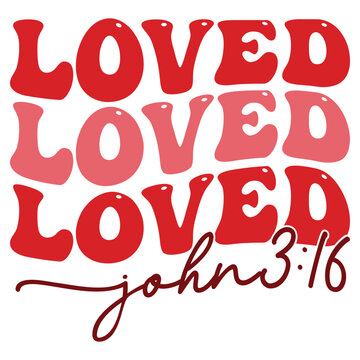 Loved john 3:16 Retro SVG