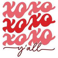 xoxo y'all Retro SVG
