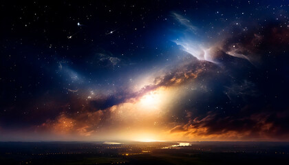 宇宙空間の中に広がる星雲