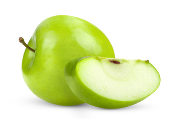 green apple isolated on transparent png