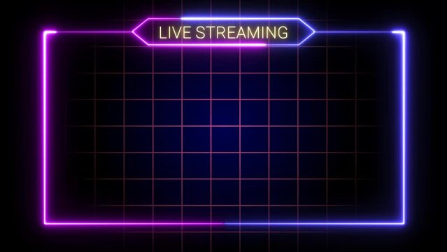 live streaming neon text frame animation box frame neon frame live streaming game live 4k