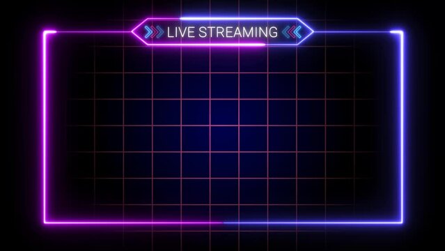 live streaming neon text frame animation box frame neon frame live streaming game live 4k