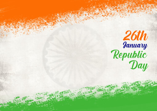 Indian Republic day background, 26 January illustration, Indian flag color background, graphic design element