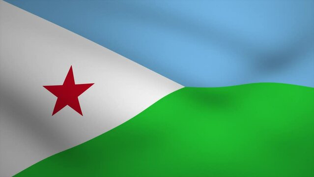 Djibouti Waving Flag Background Animation. Looping seamless 3D animation. Motion Graphic