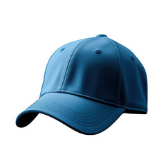 Blue Sports Cap Isolated on Transparent or White Background, PNG