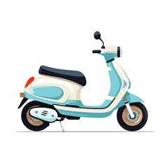 a blue and white scooter