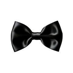Black Bow Tie Isolated on Transparent or White Background, PNG