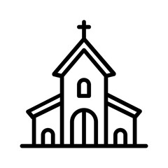 Black line icon for Church