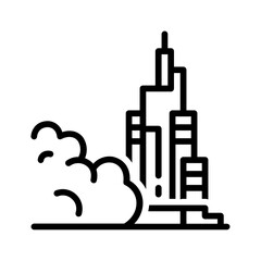 Obraz premium Black line icon for Smog