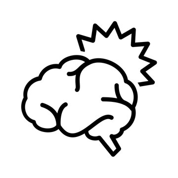 Black line icon for Brain contusion