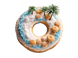 Obraz na płótnie Canvas A doughnut designed to look like a tiny island