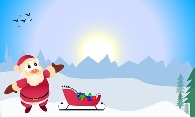 Merry Christmas santa claus background design