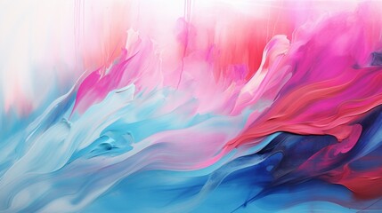 A creative abstract artwork with bold pink and calming blue strokes, an expression of emotion and energy through color.