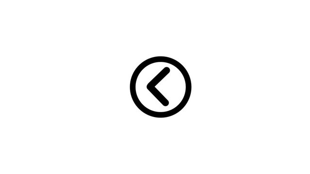 Next button arrow icon. Directional arrow flat style moving animation.