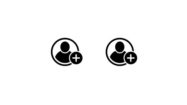 New account icon, simple design add concept animation.