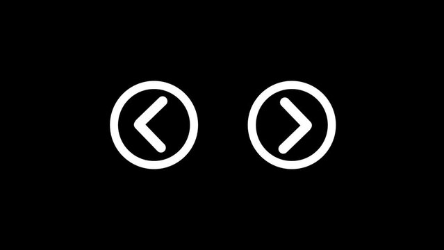 Next button arrow icon. Directional arrow flat style moving animation.