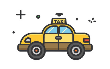 Naklejka premium taxi cab or yellow cab isolated on white