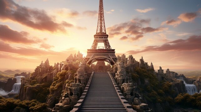Photograph an iconic landmark, such as the Eiffel Tower