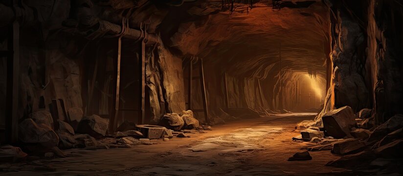 Inside a mine entrance